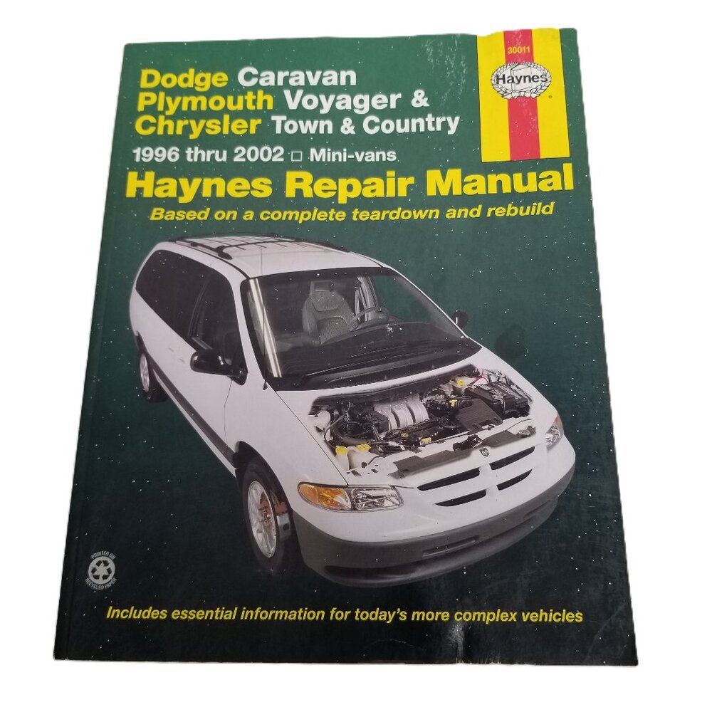 Haynes 30011 Repair Manual Dodge Caravan Plymouth Voyager Chrysler 96-02